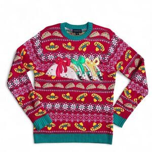 Holiday Ugly Christmas Sweater Taco Men's Medium